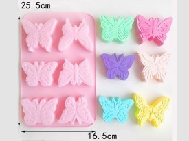 Molde silicona 6 mariposas distintas 